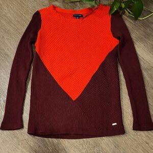 Tommy Hilfiger Vibrant Red Ribbed Sweater